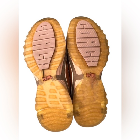 NEW— COACH C143 Brown and Cream Women's Sneakers Athletic shoes 🤎🩷 - Picture 7 of 11